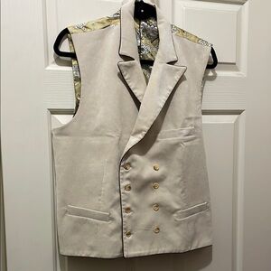 Haight & Ashbury Beige Double-Breasted Corduroy Vest (sz XL)